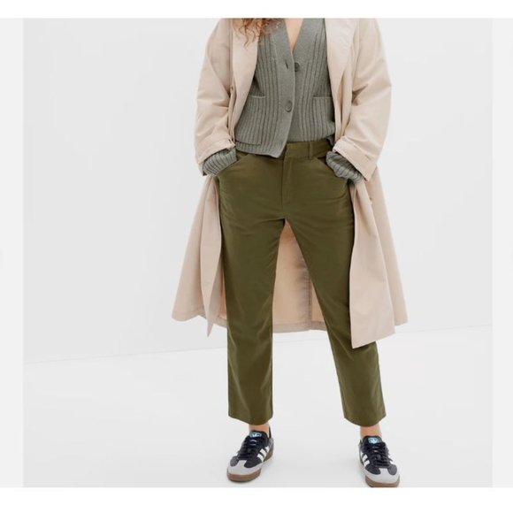 GAP 90's High Rise Slim Straight Ankle Khaki Black‎ Pants Size 10 - RETAIL $60 - Picture 3 of 11